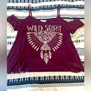 Mccnhild wild spirit cold shoulder top